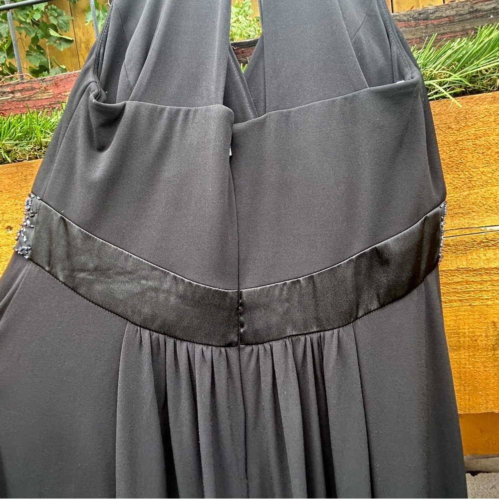 Sz 8-David’s Bridal black bridesmaid dress with beading under bust - Picture 6 of 6